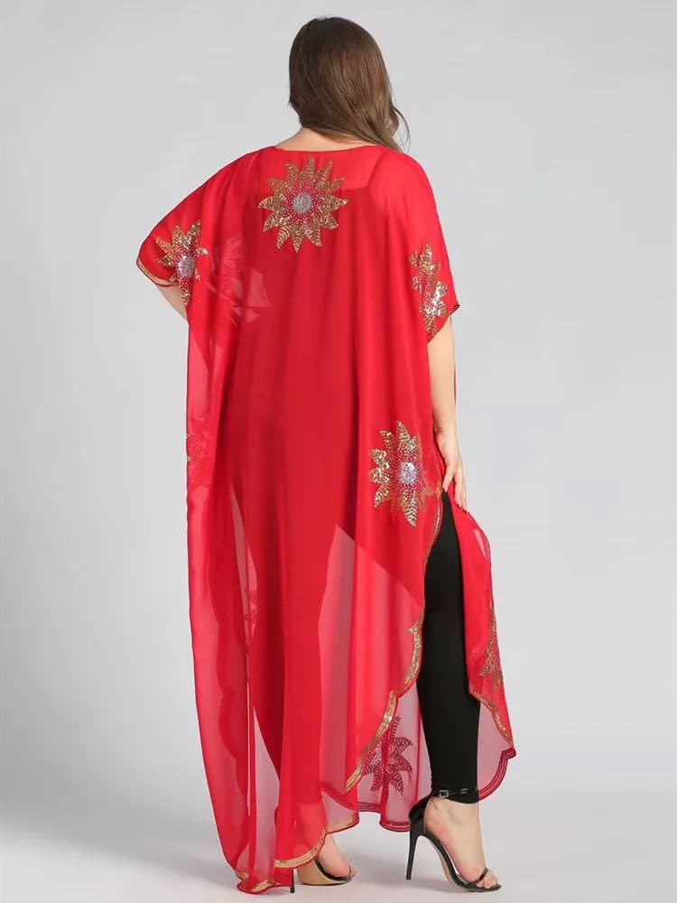 Robe Africaine Longue Noire à Paillettes Dorées pour Femme, Manteau à la Mode, Taille Libre, Livraison Rapide, Nouvelle Collection