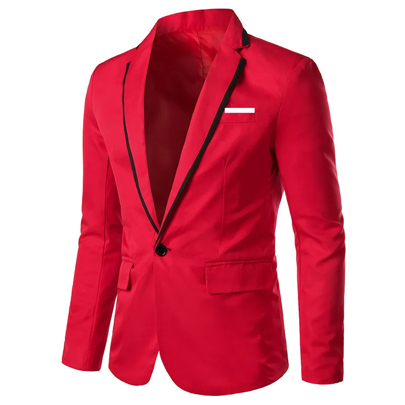 Robe de soirée en cuir pour homme, couleur unie, Blazer