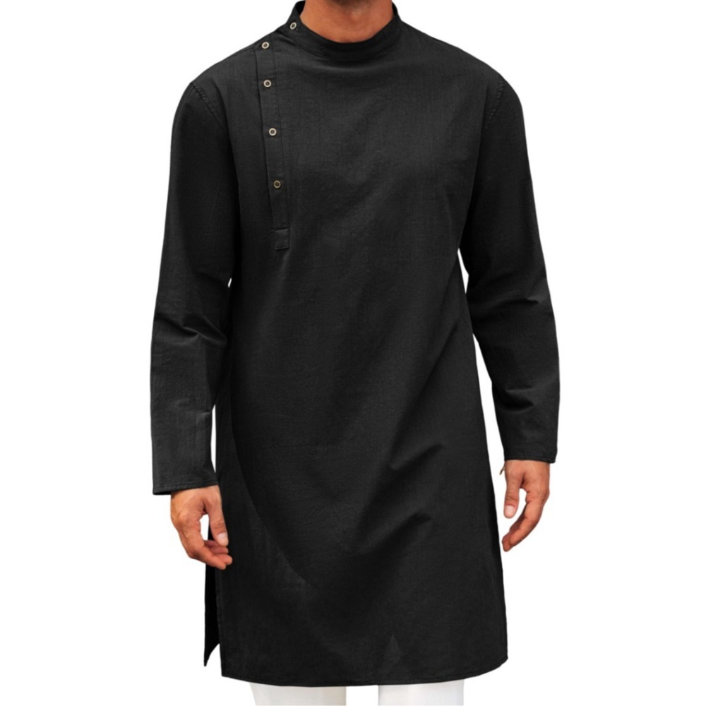 Chemise longue arabe pour hommes, thobe traditionnel musulman, kaftan, vêtements décontractés, mode musulmane