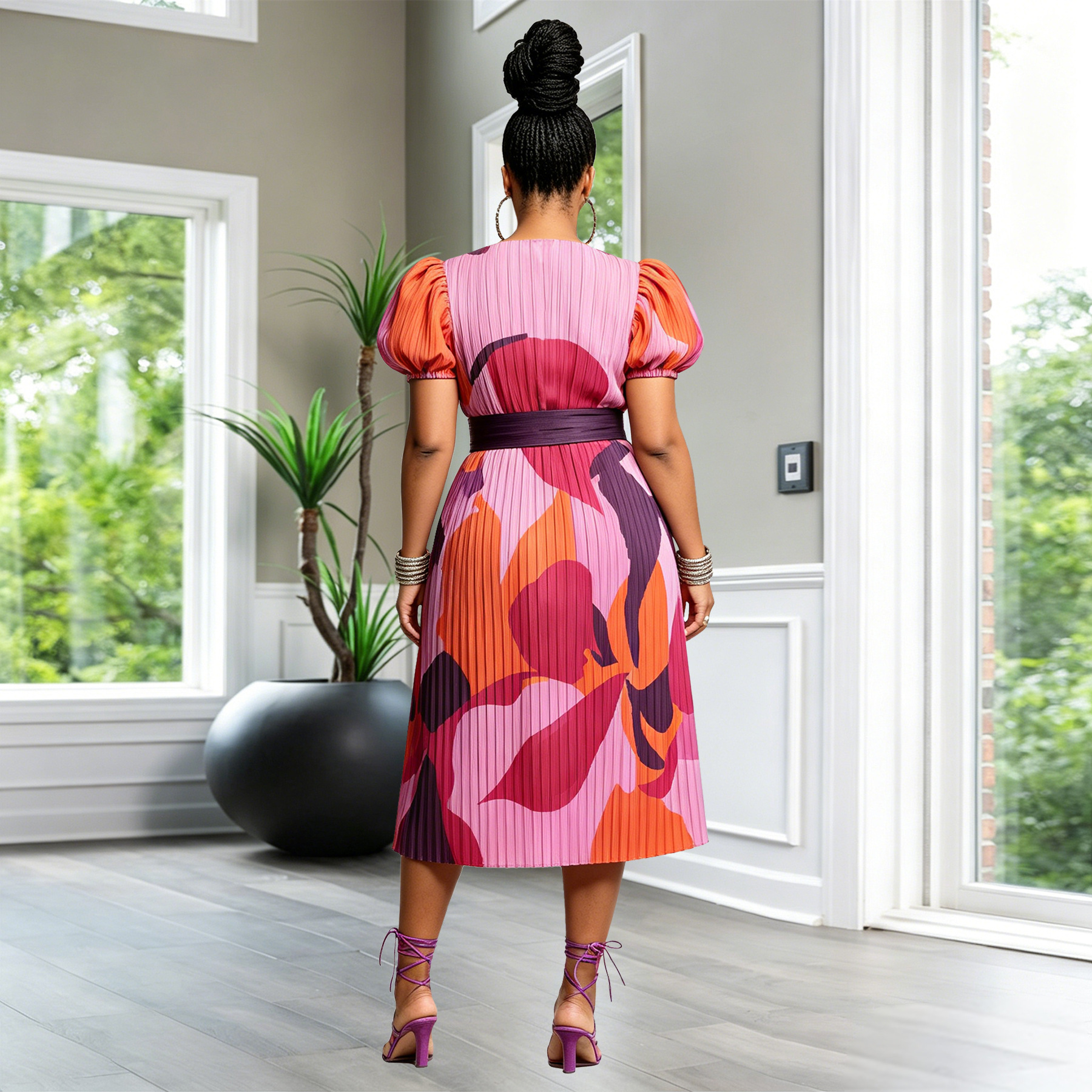 Robes africaines sans ceinture pour femmes, vêtements d'été africains, robe à manches courtes, robe sexy à col rond, robe midi, tenue de bureau, tenue de soirée