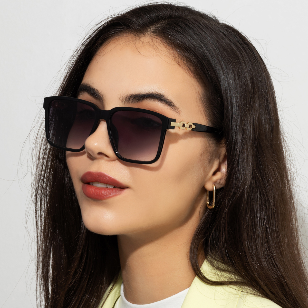 Mode femmes lunettes de soleil Style carré lunettes de soleil accessoires dégradé lentille Anti-UV400 marque de luxe Oculus lunettes femme