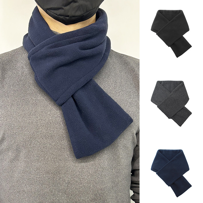 Hommes polaire écharpe femmes hiver nouvelle couleur unie chaud foulards doux foulard printemps femme mâle plus chaud cou col écharpe