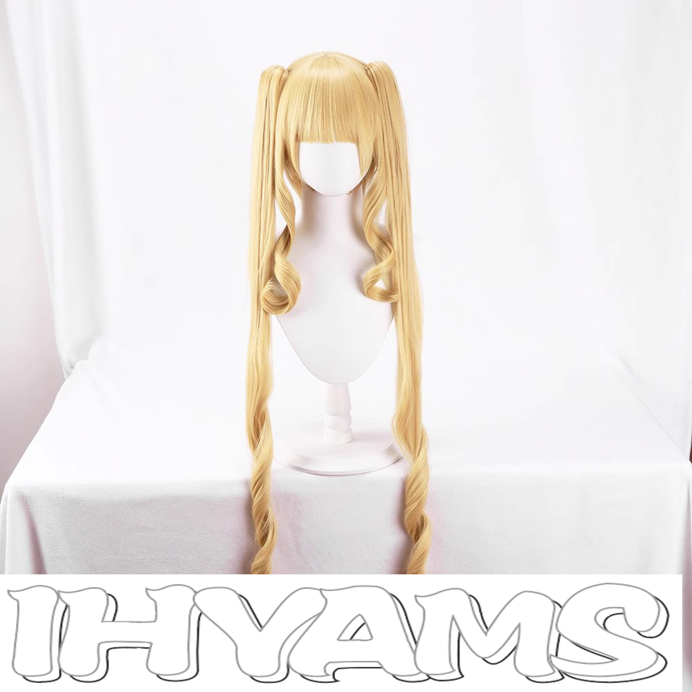 Perruques synthétiques longues bouclées dorées 100cm, perruques Cosplay Reiner Rubin, Heat 02/10/2018