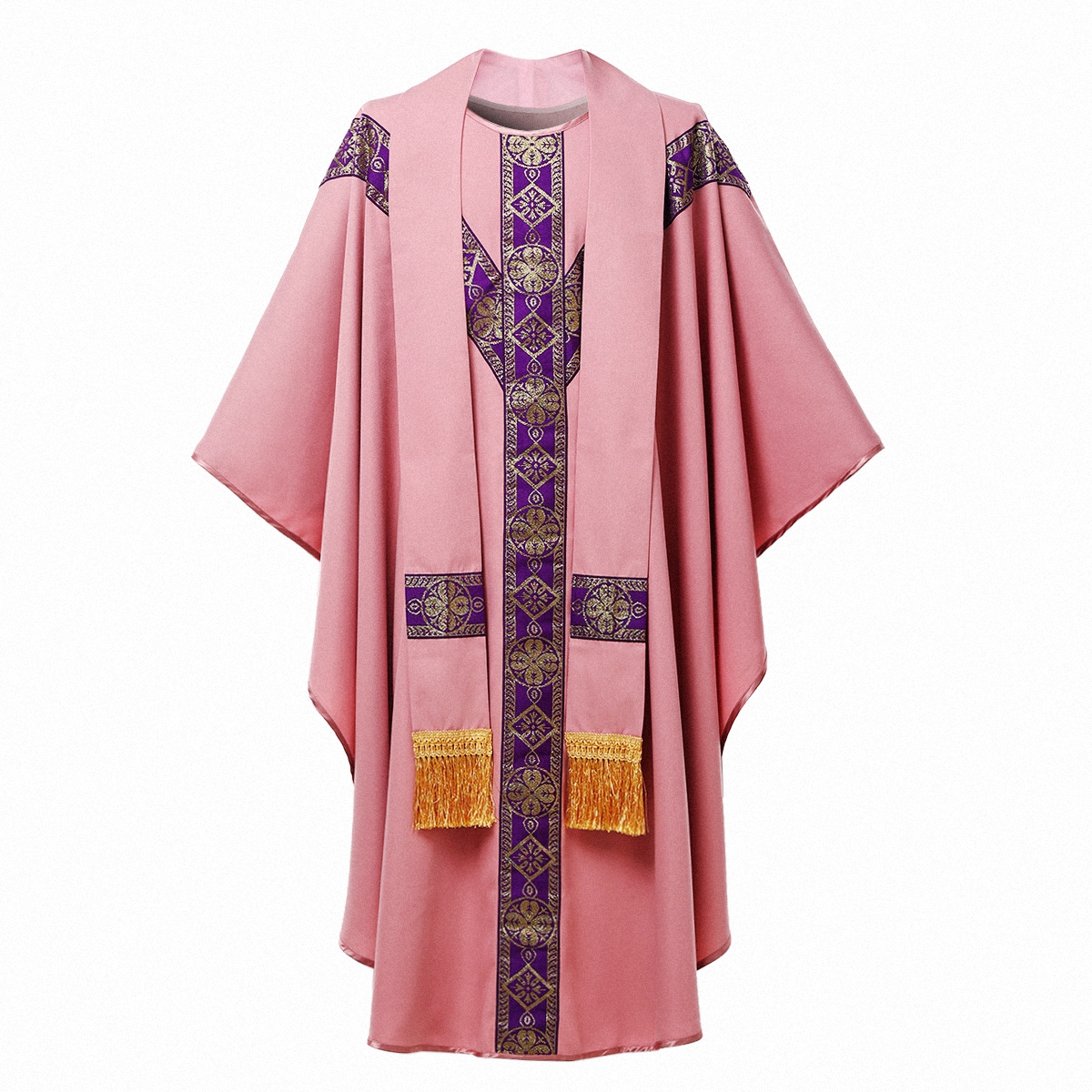 Robe de prêtre d'halloween, chasuble, église catholique, père, vêtements de masse, avec pompon, Robe de clergé