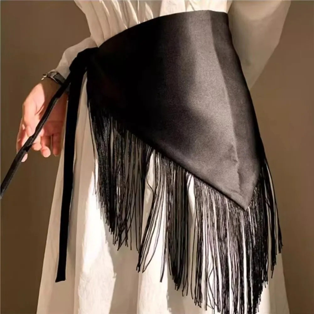 Nouvelle ceinture large à franges, écharpe de danse triangulaire pour femme