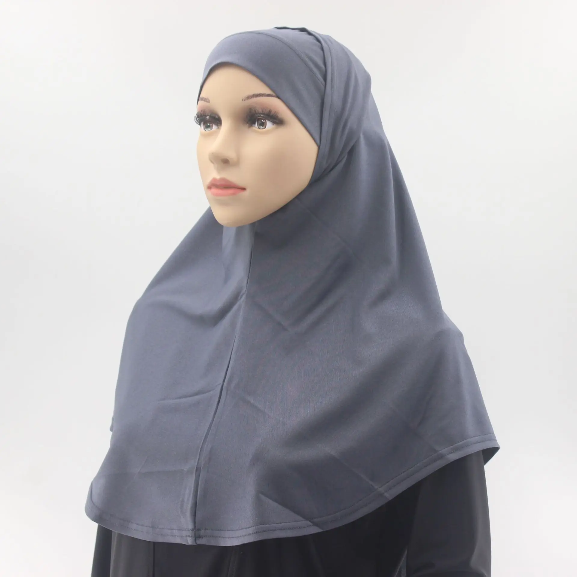 2 pièces sous-écharpe avec Hijab ensemble femmes musulmanes couverture complète foulard instantané Turban Islam prière Hijabs châles arabes envelopper Khimar