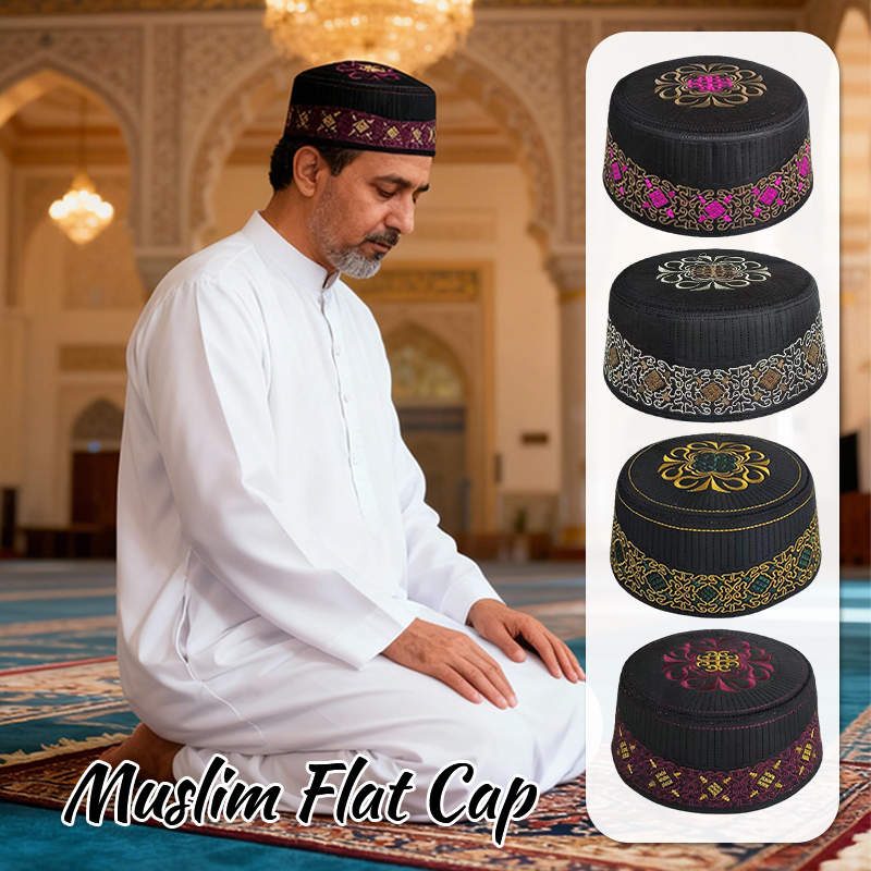 Chapeau de prière pour hommes en coton et polyester, broderie, arabe, musulman, islam, Arabie saoudite, chapeau, foulard, vêtements, turban, chapeau saoudien, printemps, automne