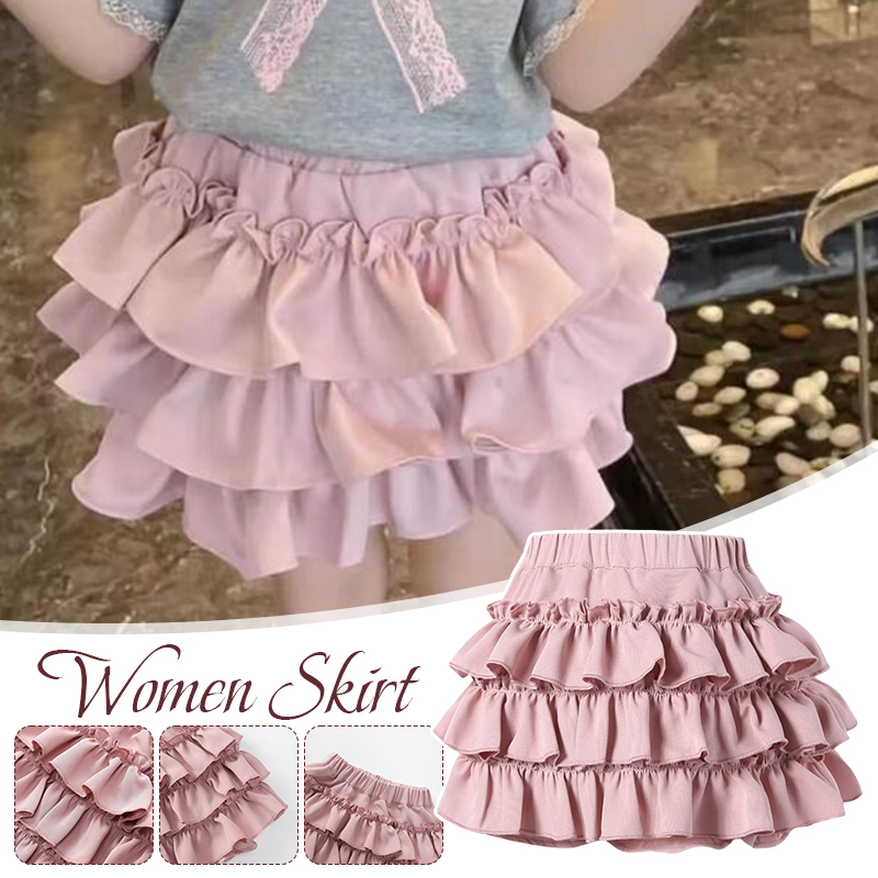 Mini jupes de gâteau d'été pour enfants/adultes, jupes bouffantes plissées à taille élastique, jupe de danse de Style Preppy doux pour filles, hauteur 90 à 160
