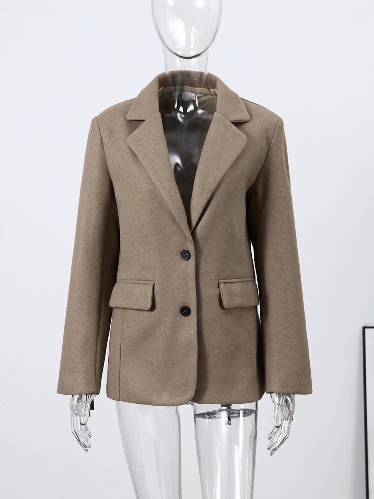 Femmes élégantes Blazer manteau col rabattu manches longues gland solide épais chaud veste femme 2026 printemps bureau dame vêtements d'extérieur