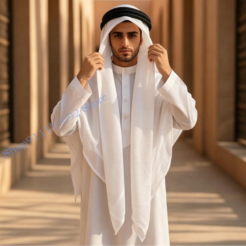 Écharpe Hijab carrée H9ED, châle arabe Shemagh pour femmes hommes, événement quotidien culturel
