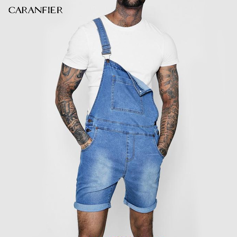 CARANFIER jean hommes combinaisons haute rue en détresse Denim salopette pour homme genou Kength pantalon lavage poche pantalon vêtements