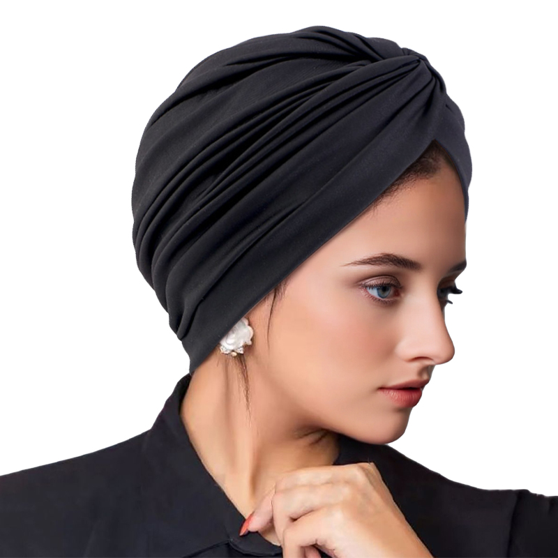 Nouvelles femmes doux élastique Ramadan musulman Hijab casquettes mode femmes foulard couleur unie soins des cheveux Turban Bonnet chimiothérapie casquette