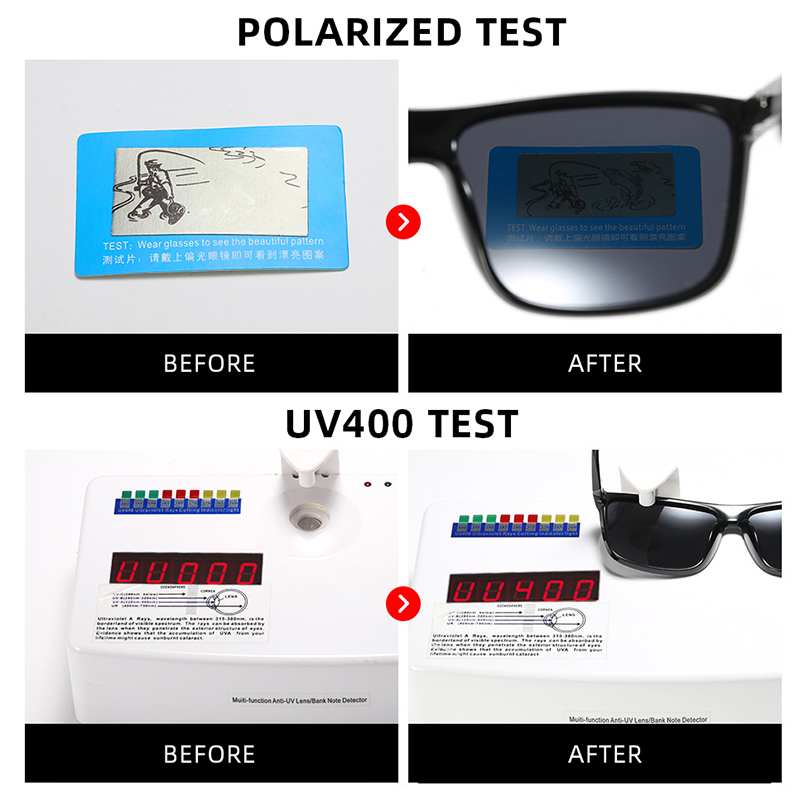 Lunettes de soleil polarisées carrées noires classiques pour hommes, miroir de mode bleu, unisexe, Vintage, Anti-éblouissement, nuances de conduite UV400
