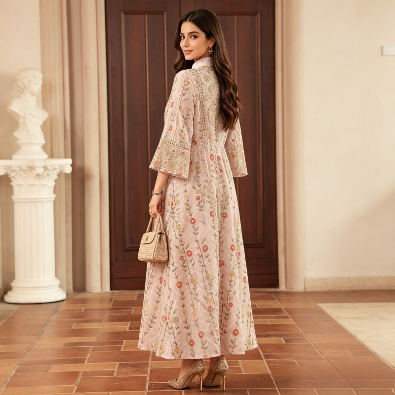 Robe de Soirée Musulmane pour Femme, Abaya, Broderie Jalabiya, Maroc, Caftan, Islam, Éducatif, Arabe, Longue