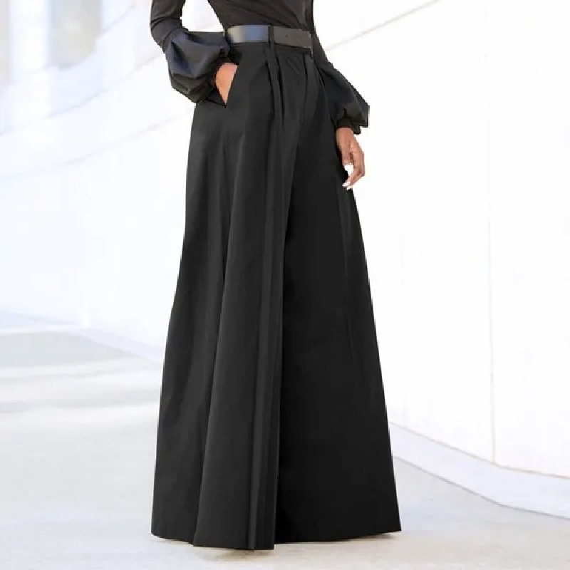Pantalon à jambes larges pour femmes pantalons pour femmes pantalons Palazzo été imprimé recadrée lin confortable Baggy pantalon avec VêTements Femme