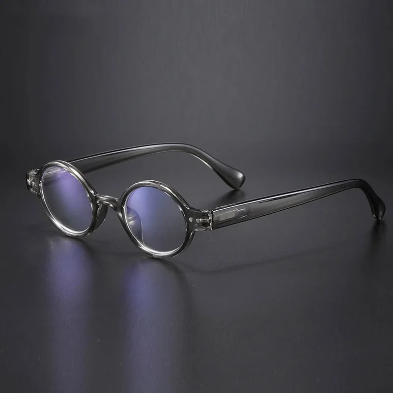 Lunettes rondes monture femmes hommes Vintage Anti lumière bleue lunettes rondes lunettes de lecture charnière à ressort loupe presbyte dioptrie
