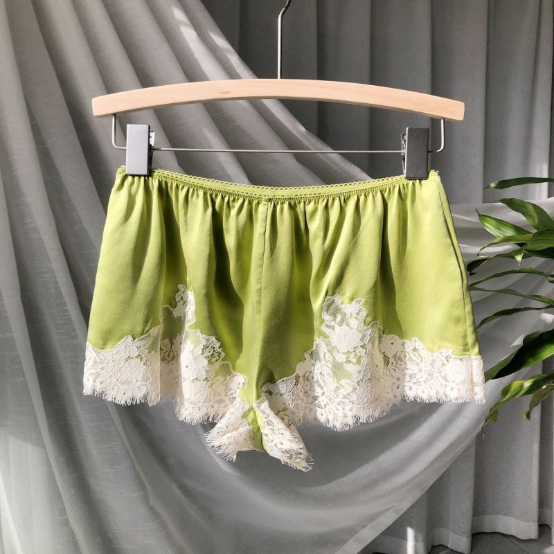 Ensemble short et débardeur sans manches en soie de mûrier pour femme, en satin doux, avec dentelle, broderie française romantique et patchwork, sexy et ajouré