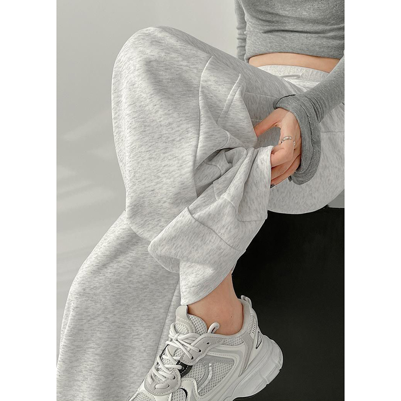 Pantalon classique coréen taille haute pour filles, survêtement à jambes larges, Streetwear, Baggy, décontracté, quotidien