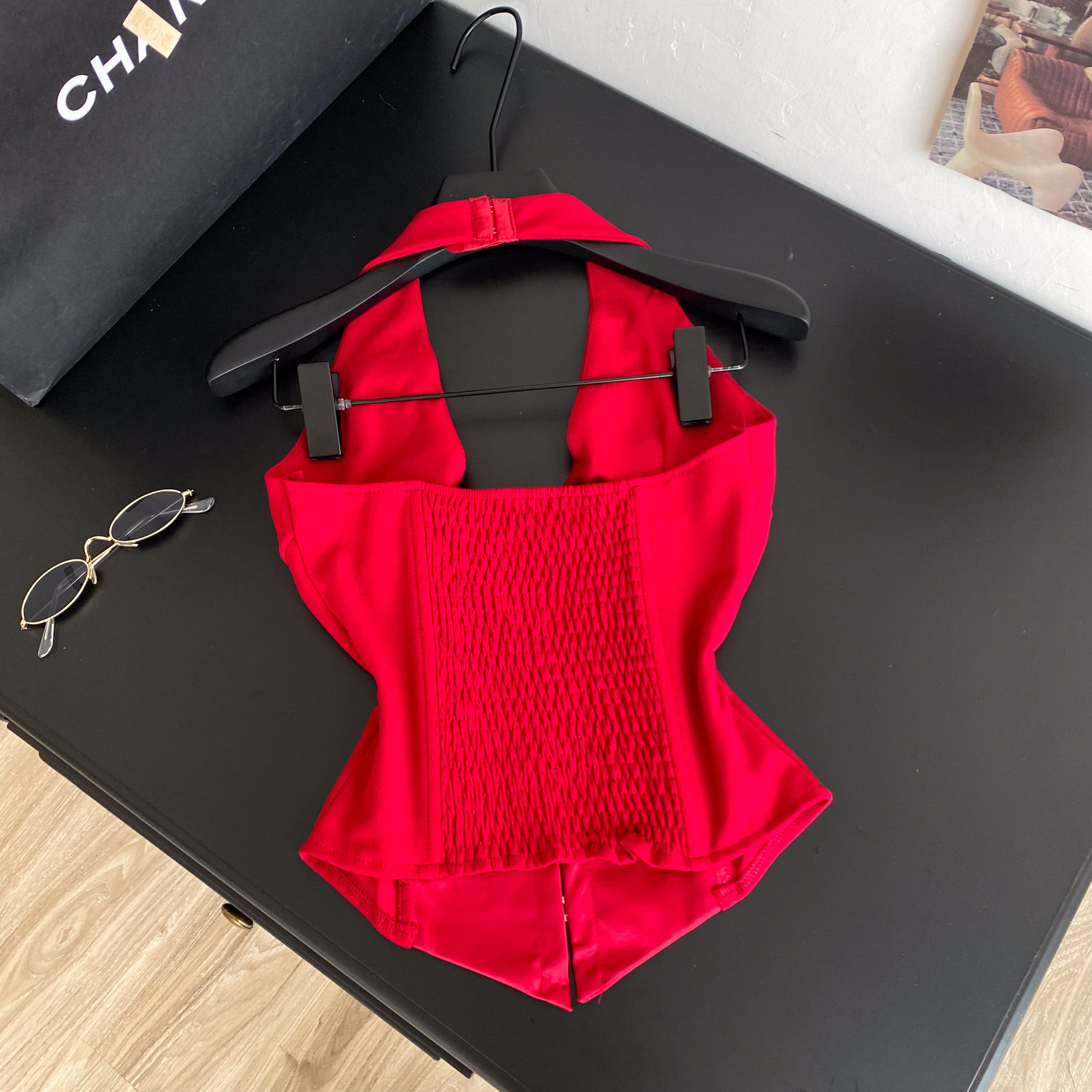 Haut court plissé vintage à col licou, style coréen, corset bustier, tendance estivale pour femmes, Y2k, camisole.