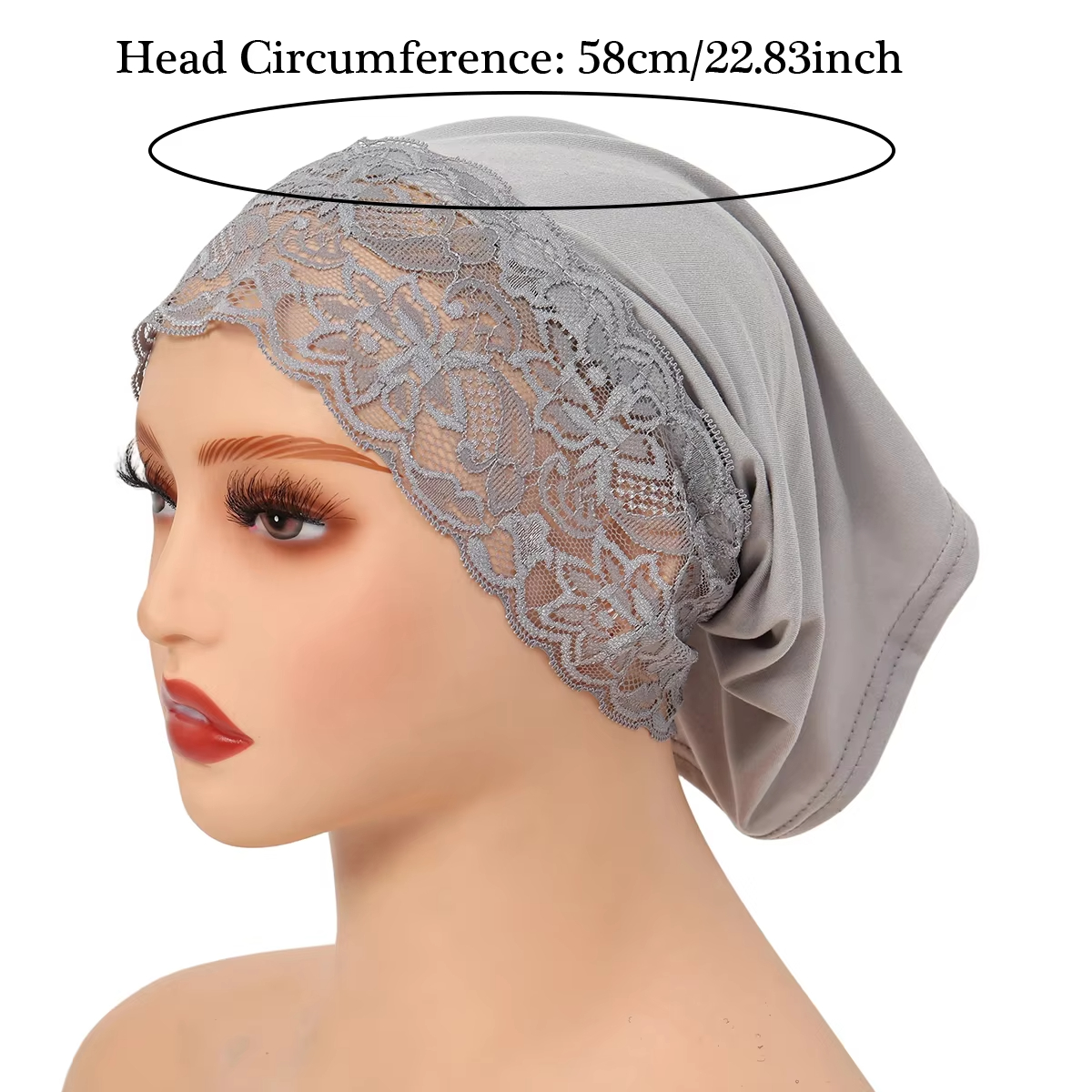 Nouveau sous-hijab 2026 avec dentelle, turban musulman, sous-voile islamique, bonnet hijab doux et extensible, bonnet tube, turbante