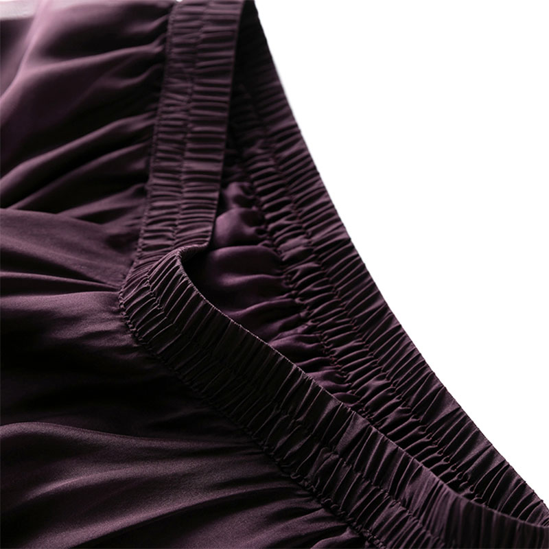 InjSkirt-Jupe longue violette avec double doublure pour femme, vêtement de plage d'été, grand ourlet, couleur unie, 100%, MM795