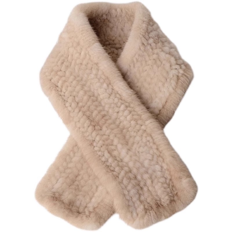 Écharpes en fourrure de vison véritable 100 % naturelle, chaudes, tricotées, pour femme, style court, châle de luxe, promotion hiver