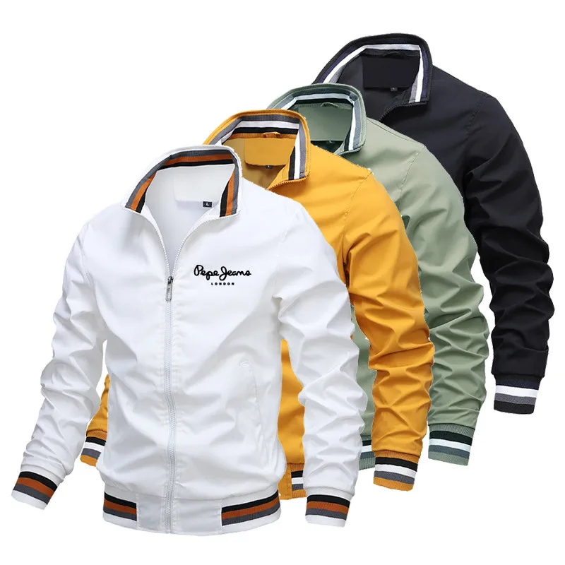 Veste décontractée boutonnée pour homme printemps-automne, veste de sport d'extérieur, veste coupe-vent, veste de pilote imperméable pour homme