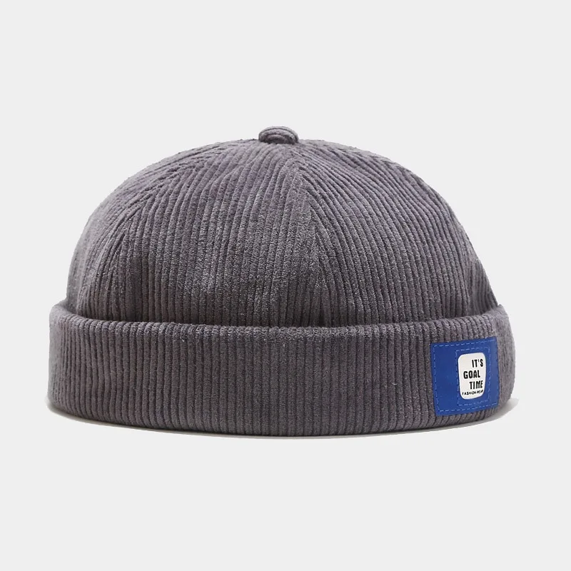 Casquette Docker Vintage sans bords, bonnet respirant en velours côtelé réglable, solide, casquette de marin pour hommes et femmes, automne 2025