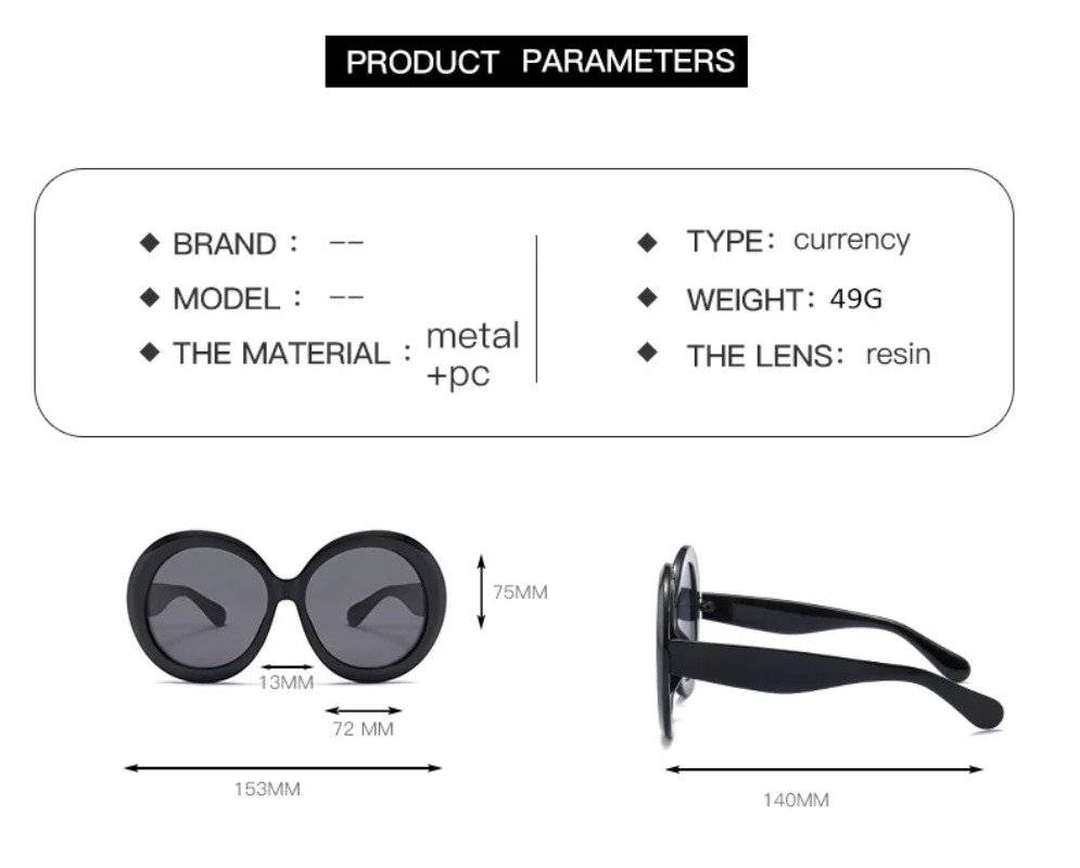 Lunettes de soleil rondes surdimensionnées pour femmes et hommes, marque de luxe, grandes montures, lunettes de soleil, grandes lunettes de protection, lunettes de conduite unisexes