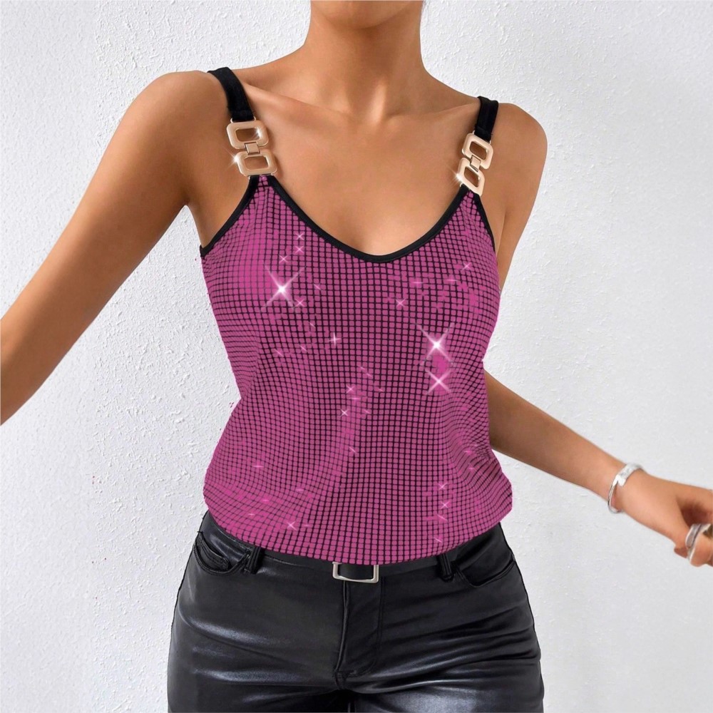 Vêtements pour femmes, haut sexy à sequins et dos nu pour femmes