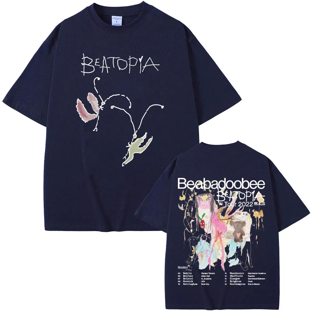 Beabadoobee Beatopia Tour T-shirt hommes femmes mode Harajuku T-shirt mâle décontracté coton surdimensionné Streetwear esthétique t-shirts