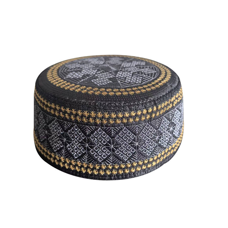 Chapeaux de prière musulmans brodés en coton pour hommes, Kippa islamique du Ramadan, Chapeau Homme, Foulard arabe, Topkippot, Turban, Casquette Saoudienne et des Émirats Arabes Unis