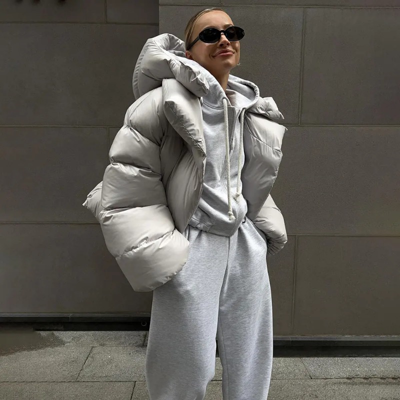 Veste d'hiver en coton pour femmes, nouvelle veste en coton à capuche courte de rue personnalisée, Style tendance