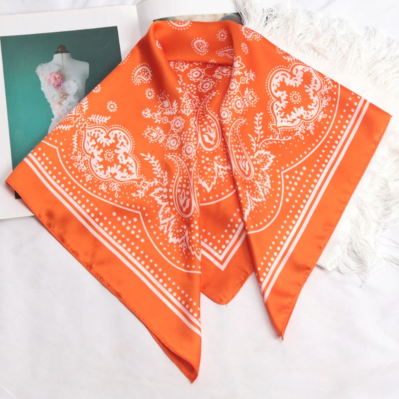 Écharpe de cou polyvalente pour femme, 70 cm, noire, imprimé cachemire, bandana hip-hop, foulard carré, couvre-chef, accessoire pour cheveux