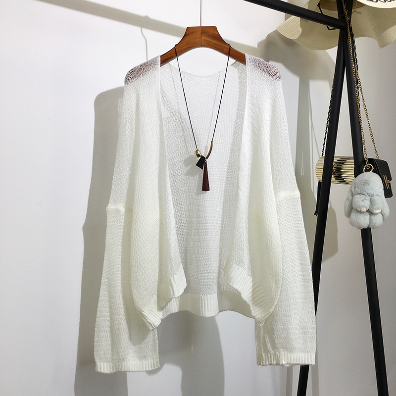 Cardigan en tricot au Crochet transparent pour femmes, pull à manches longues ouvert sur le devant, tricot décontracté, tenue de plage