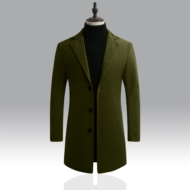 Manteau en laine pour hommes, automne et hiver, manteau Long, manteaux et vestes en laine