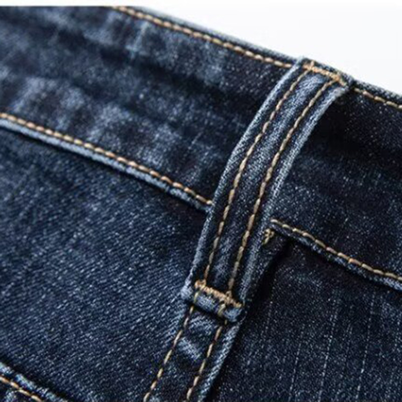 Jean droit extensible pour homme, style vintage, polyvalent, résistant à l'usure, en denim délavé, idéal pour le printemps et l'automne