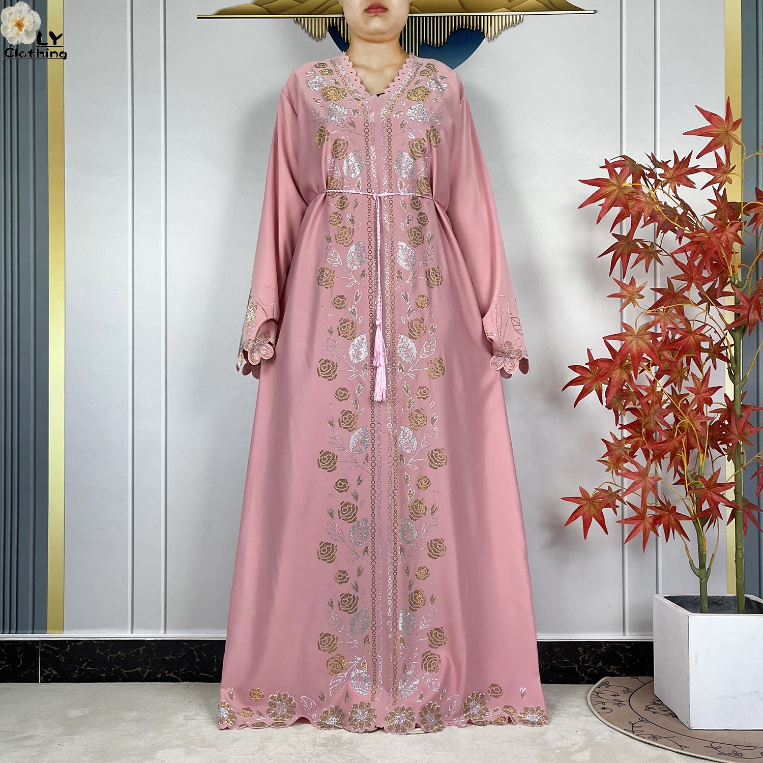 Nouvelle robe élégante pour femmes musulmanes, en mousseline de soie, avec diamants, manches longues, vêtements décontractés, abaya africaine, Dubaï, Turquie, vêtements islamiques