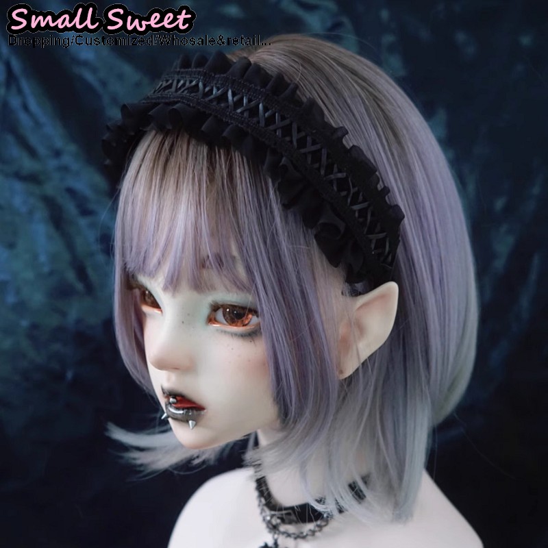 Goth sous-culture accessoires pour cheveux Harajuku gothique Lolita Y2K fille Punk foncé dentelle florale bandeau à volants bandeau cerceau pour cheveux
