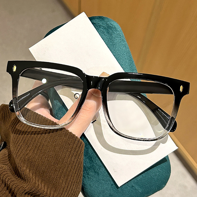 Nouvelles lunettes transparentes carrées pour étudiants atteints de myopie, hommes et femmes, monture de lunettes anti-lumière bleue à verres plats pour visage rond