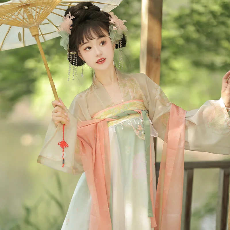 Costume ancien Hanfu traditionnel chinois pour femmes, robe de princesse de la dynastie Han, jupe élégante de danse de la dynastie Tang, 2025
