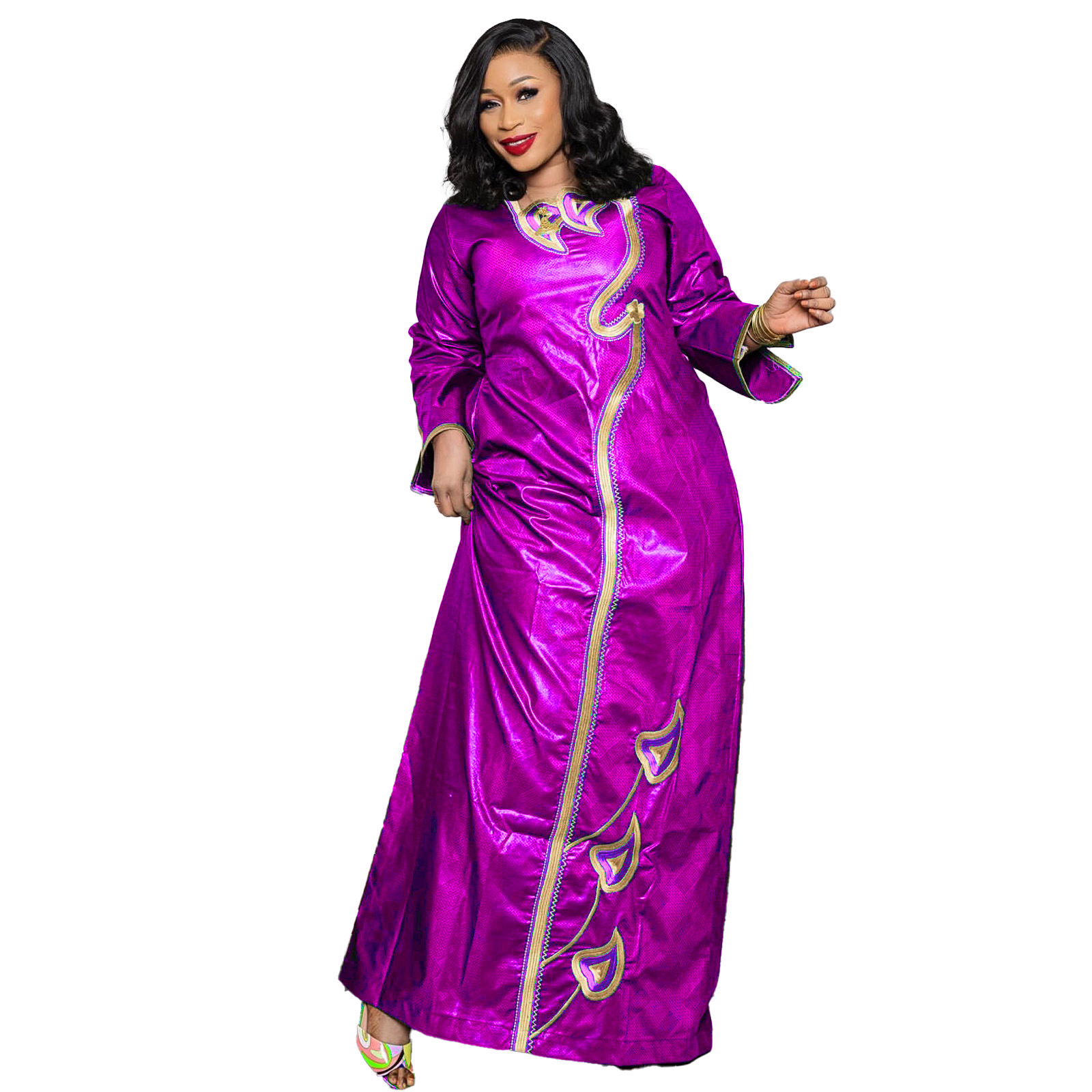 Tenue africaine pour femmes Bazin Riche broderie grande taille robe d'église de fête élégante