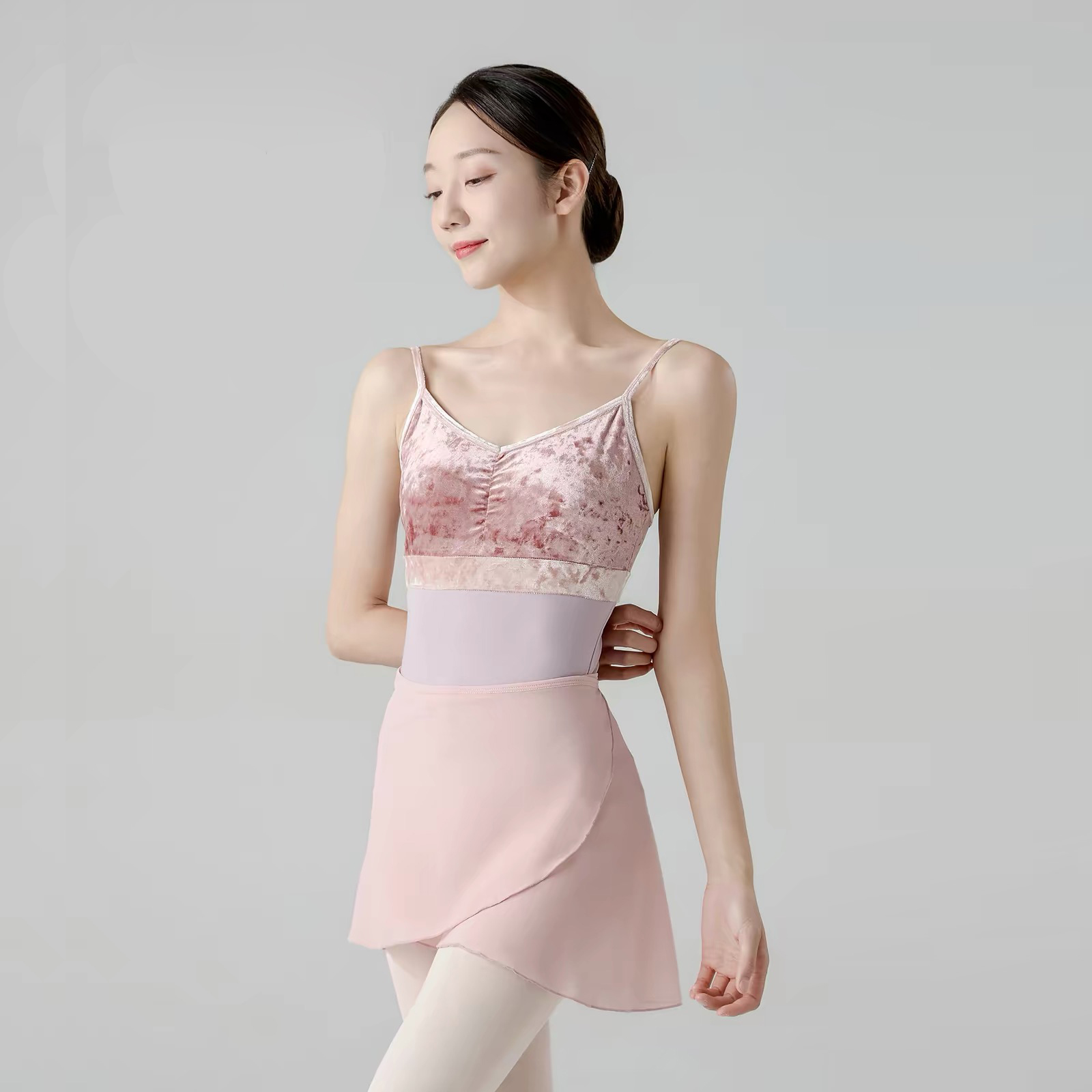 Justaucorps de ballet en velours pour femmes, justaucorps de danse à coupe haute pour la gymnastique et l'entraînement