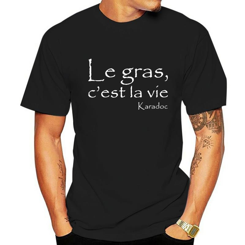 T-shirt noir décontracté pour hommes, Kaamelott, Karadoc, Le Gras, Cest, La Vie, T-Coalition, Fashion