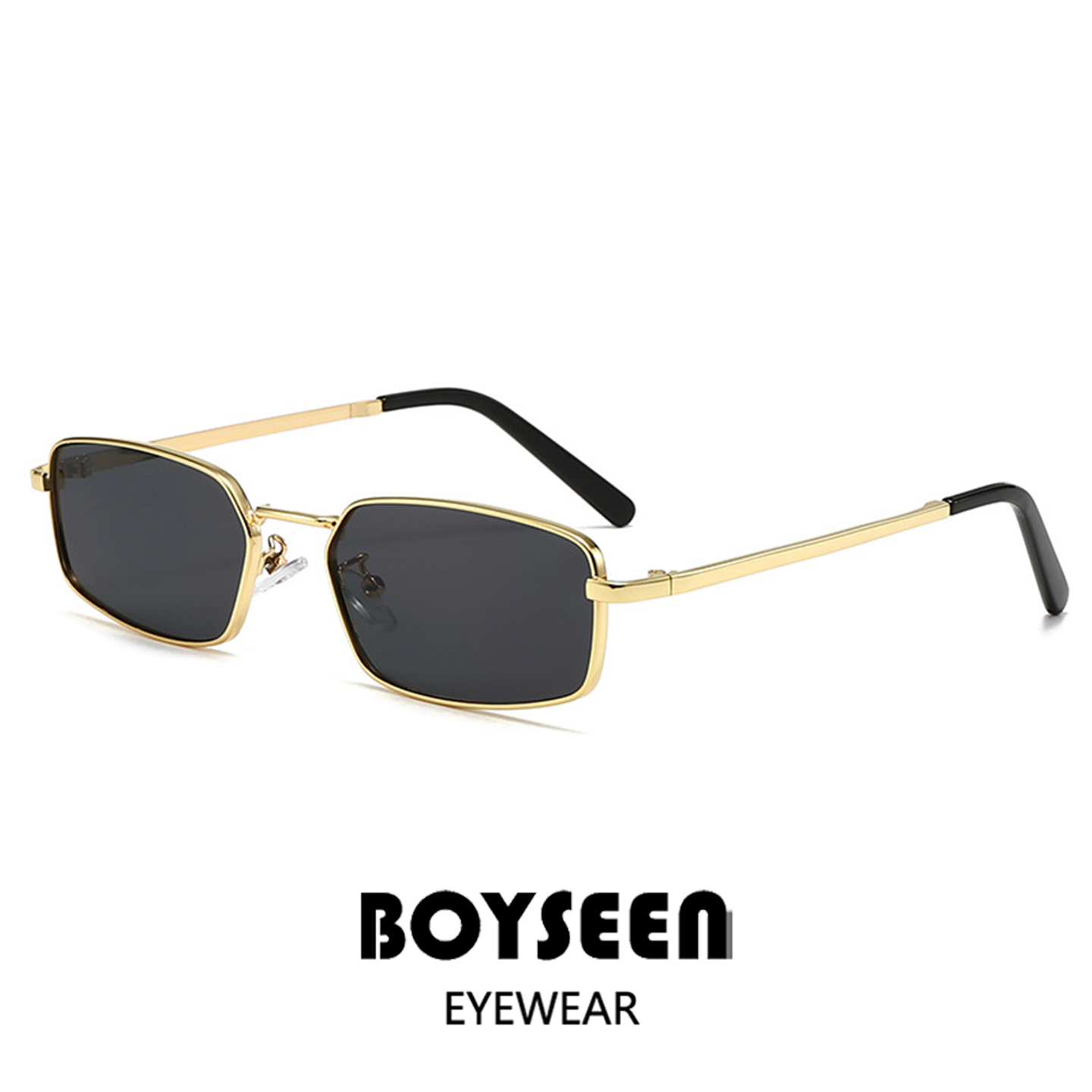 Lunettes de soleil vintage en métal style américain, monture étroite, compatibles avec des verres correcteurs, style Old Money