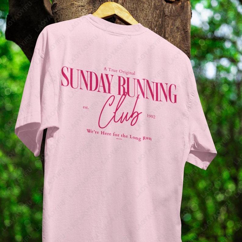 Sunday Running Club chemise motivation mignon esthétique entraînement T-Shirt pour les femmes à la mode meilleur ami cadeau drôle impression couverture en coton