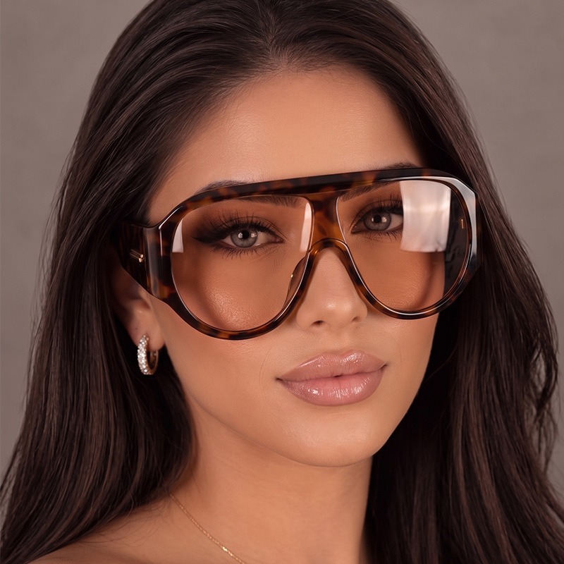 Nouvelles lunettes de soleil surdimensionnées de style pilote, tendance pour femmes et hommes, lunettes de soleil de luxe pour la conduite, protection UV400