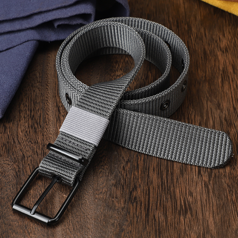Ceinture en toile perforée, ceinture à boucle à aiguille pour hommes, version coréenne pour jeunes étudiants, ceinture en jean polyvalente, extérieur, ceinture étendue