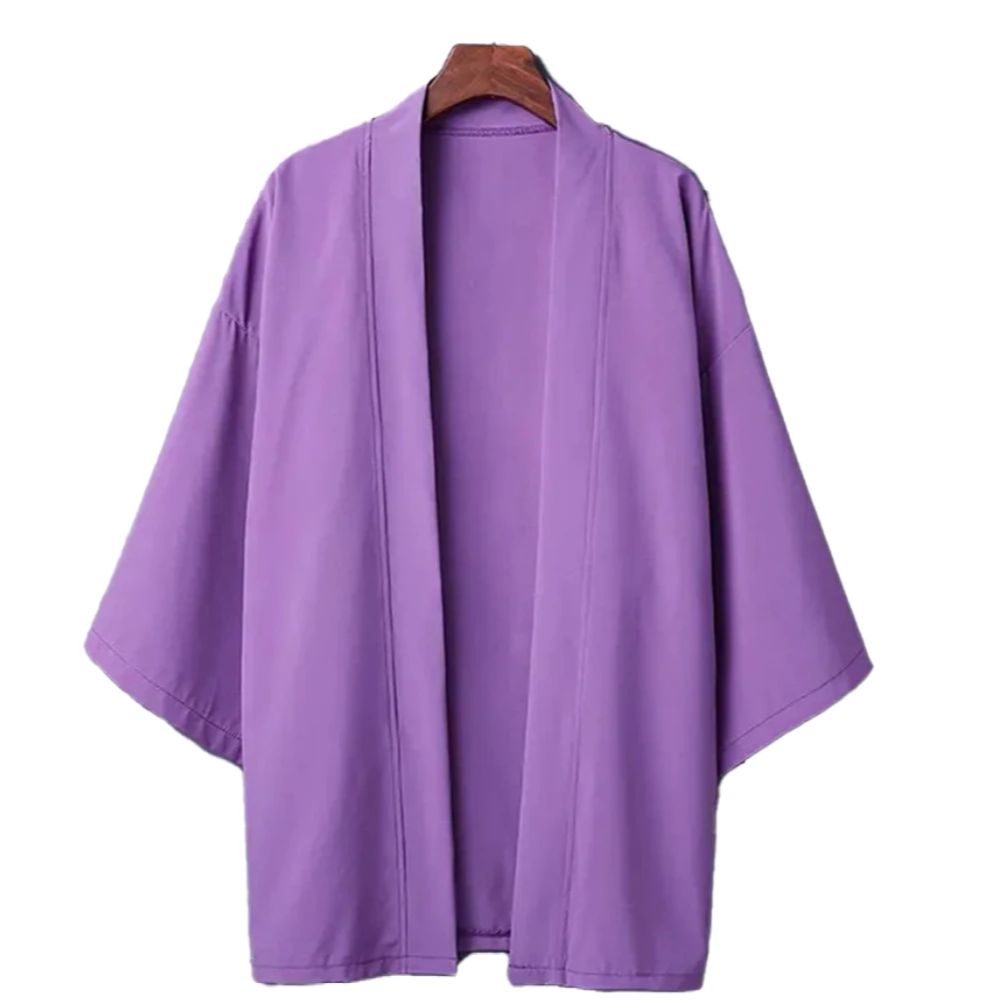 Cardigan Kimono d'été pour hommes et femmes, couleur unie, grande taille 3XL, Costume traditionnel japonais Haori Simple, 6 couleurs, manteau Kimono Yukata