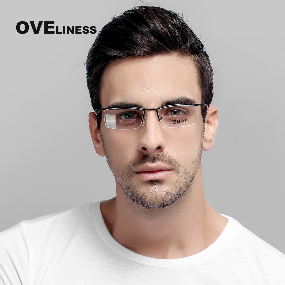 Lunettes optiques avec monture demi-métal pour homme, verres transparents pour myopie, 2022